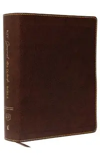 KJV, Journal the Word Bible, Large Print, Bonded Leather, Brown, Red Letter Edition: Reflect, Journal, or Create Art Next to Your Favorite Verses