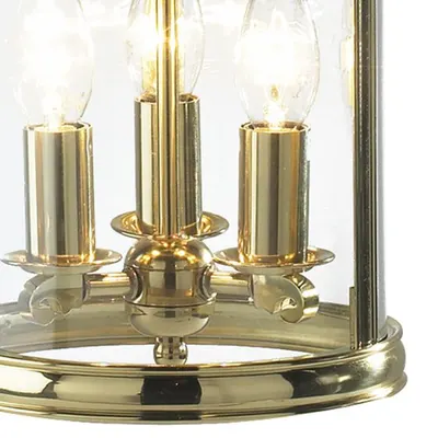 Lampa suspendata Lambeth 3 Light Lantern Dual Mount Polished Brass