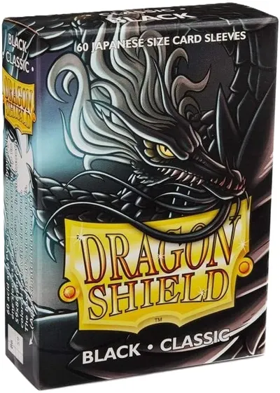 Protecții pentru cărți de joc Dragon Shield Sleeves - Small Black (60 buc.)