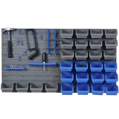 DURHAND Set Organizare Atelier 44 Piese, Suport Perete pentru Unelte cu Coșuri Depozitare, Multifuncțional | Aosom Romania