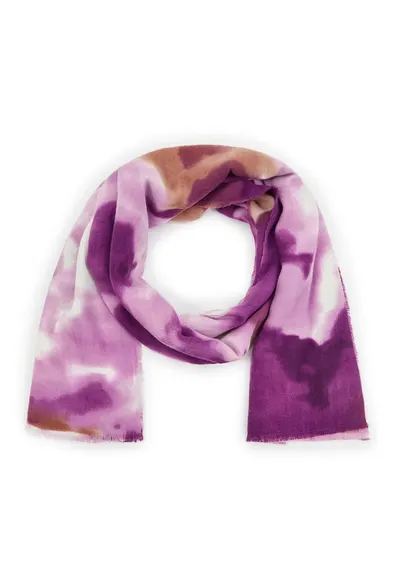 Fular cu model - Alb/Violet