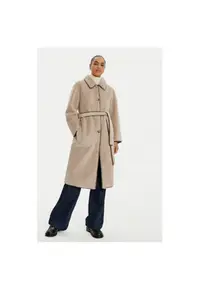 Palton dama - 304524783 - Poliester - Bej - Bej