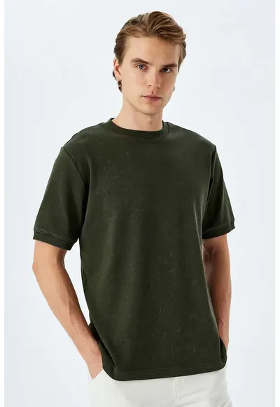 Tricou cu aspect deteriorat - Verde inchis