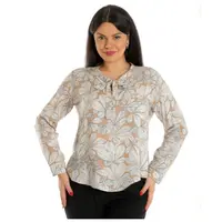 Bluza funda dama ERP23V219 cappuccino/alb frunze, Eranthe | marimea XL
