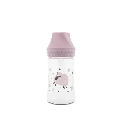 Biberon cu gat larg My Friend Mellow Rose tetina moale din silicon, 0 luni+, 250 ml