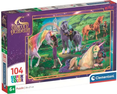 Puzzle pentru copii Clementoni din 104 piese - Academia Unicornilor (varianta 2)