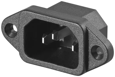 Conector AC C14 tata montare pe panou 250V 10A conform VDE Goobay 12955