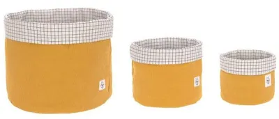 Lassig set de coșuri de depozitare pentru jucării - 3 bucăți, Galben