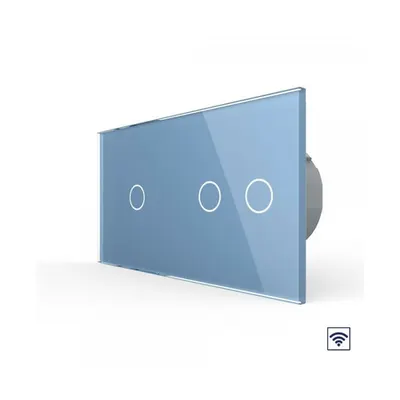 Intrerupator simplu+dublu wireless RF, generatia noua Albastru