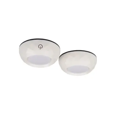Set 2 lampi LED sub dulap, alb neutru, 0.5W, prindere banda adeziva, 75x75x33 mm, alb