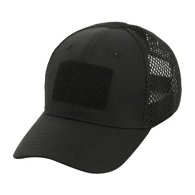 Sapca tactica trucker M-Tac Mesh Flex Ripstop Baseball Cap cu velcro - NEGRU / S/M 56 cm