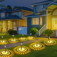 Set 2 lampi solare Led RGB pentru gradina cu doua moduri de lumina