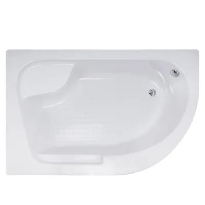 Cada baie pe colt Celesta Antares asimetrica cu masca si suport acril 150 x 100 cm stanga