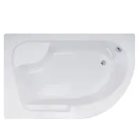 Cada baie pe colt Celesta Antares asimetrica cu masca si suport acril 150 x 100 cm stanga