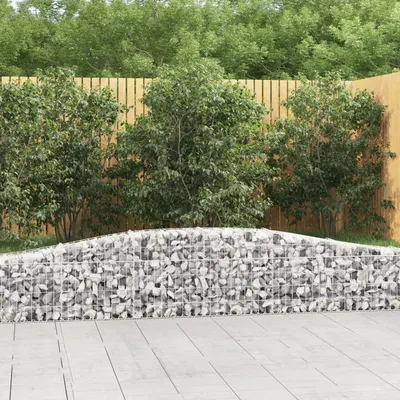vidaXL Coșuri gabion arcuite 4 buc, 400x30x40/60 cm, fier galvanizat
