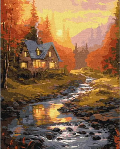Set pentru pictură după numere Ideyka - Valea însorită, 40 x 50 cm