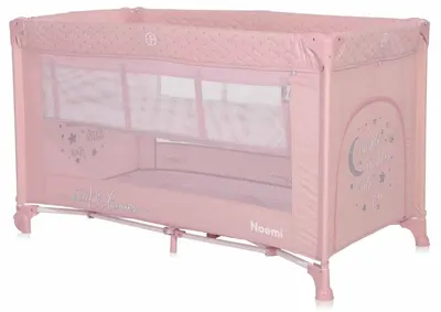 Pătuț pentru bebeluș pe 2 niveluri Lorelli - Noemi, Mellow rose star