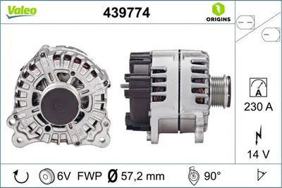 Alternator (14V, 230A) potrivit PORSCHE CAYENNE, PANAMERA; VW TOUAREG 3.0D-4.2 01.10