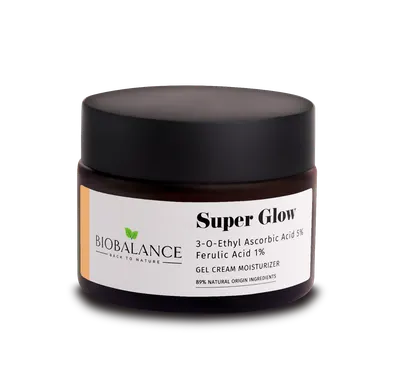 Crema gel hidratanta cu 3-O-Ethyl Acid Ascorbic 5% si Acid Ferulic 1% Super Glow, 50ml, Bio Balance
