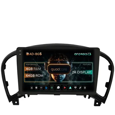 Navigatie 2K Nissan Juke (2010-2019), Android, S-Quadcore 4GB RAM + 64GB ROM, 9.5 Inch - AD-BGS90042K+AD-BGRKIT168