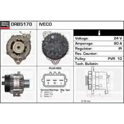 Generator/alternator DELCO REMY DRB5170