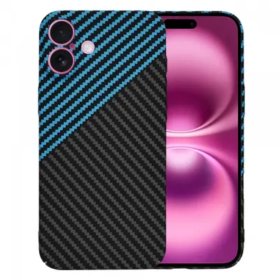 Husa pentru Apple iPhone 16 Plus, Techsuit, Carbonite FiberShell, Neagra Bleu