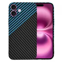 Husa pentru Apple iPhone 16 Plus, Techsuit, Carbonite FiberShell, Neagra Bleu