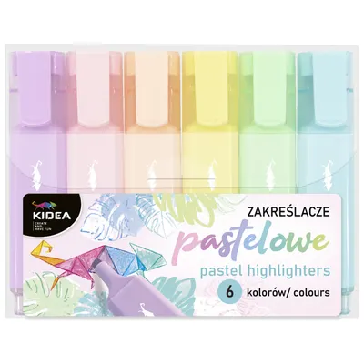 Textmarkere Kidea - 6 culori, pastel