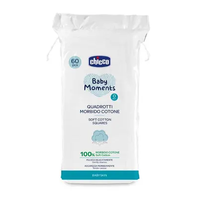 Dischete bumbac Chicco Baby Moments Baby Skin pentru igiena zilnica, 60buc, 0luni+