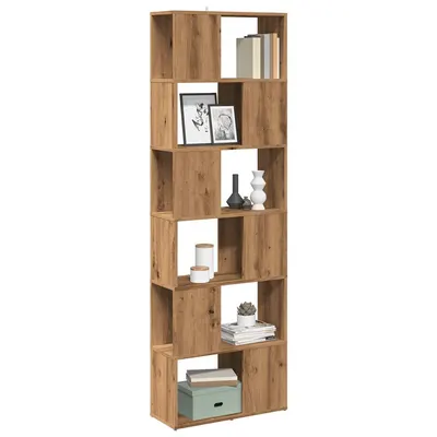 Gossi biblioteca/separator de camera, stejar artizanal, 60x24x186 cm