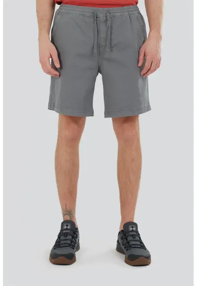 Pantaloni scurti din amestec de bumbac cu snur in talie Mason - Gri deschis