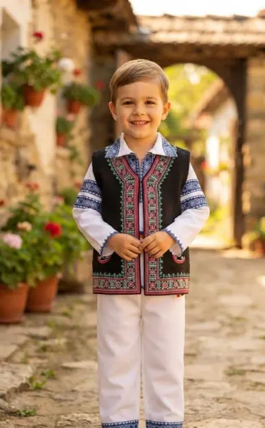 Vesta broderie pentru baietei Sile
