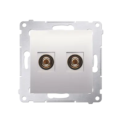 Priza difuzor pentru conectarea a 1 incinta acustica, diametru cablupentru iesire pana la 6mm2, crem