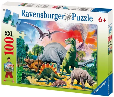 Puzzle Ravensburger din 100 XXL de piese - Cu dinozauri