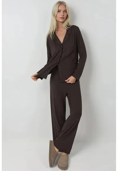 Pijama dama - Maro inchis - Jerseu
