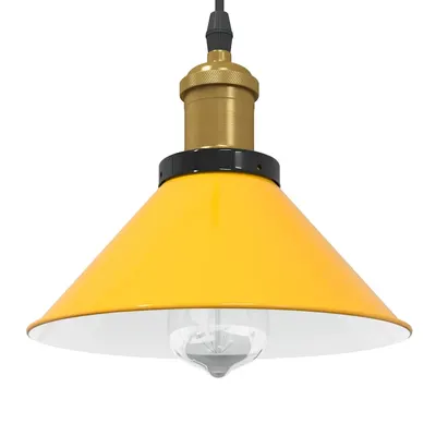 Gossi lampa suspendata reglabila pe inaltime e27 galben lucios metal