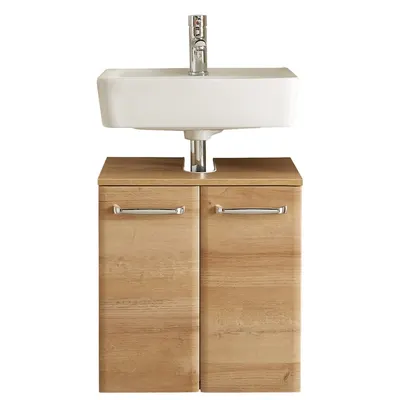 Dulap fără chiuvetă în culoare naturală suspendat cu aspect de lemn de stejar 53x60 cm Quickset 318 – Pelipal