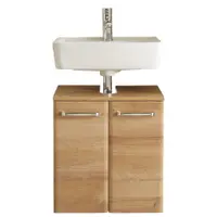 Dulap fără chiuvetă în culoare naturală suspendat cu aspect de lemn de stejar 53x60 cm Quickset 318 – Pelipal
