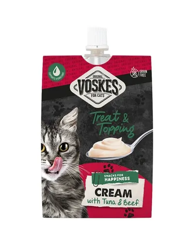 VOSKES Cream cu ton și vită 90 g cremă snack pentru pisici