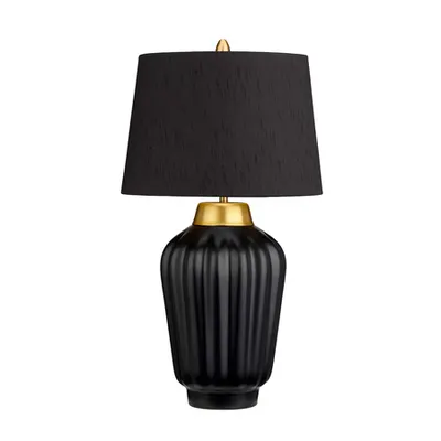 Veioza Bexley 1 Light Table Lamp – Black & Brushed Brass