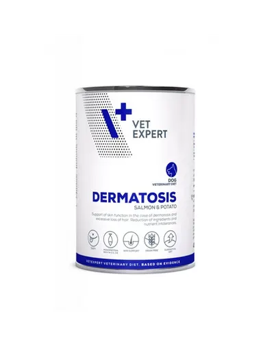 VET EXPERT Veterinary Diet Dog Dermatosis Salmon&Potato 400 g hrana umeda veterinara pentru caini