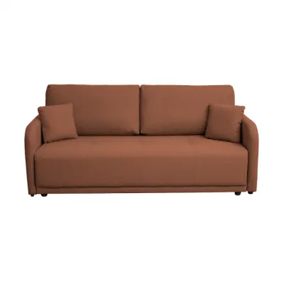 Canapea extensibila BERNA S, 3 locuri, cu arcuri si lada depozitare, caramiziu, 210x110x90 cm