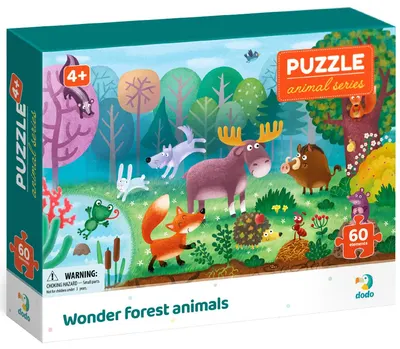 Puzzle DoDo din 60 piese -Animale minunate ale pădurii