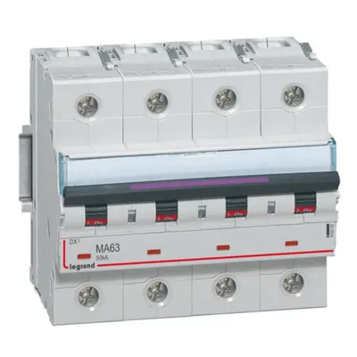 Disjunctor magnetic simplu DX³-MA - 4P - 63 A - 50 kA - curba MA - 6M