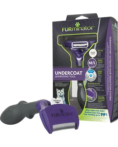 Trimmer profesional Furminator pisici, blana scurta - M-L
