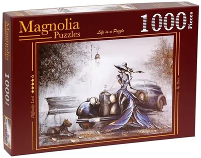 Puzzle Magnolia din 1000 piese - Doamna în albastru