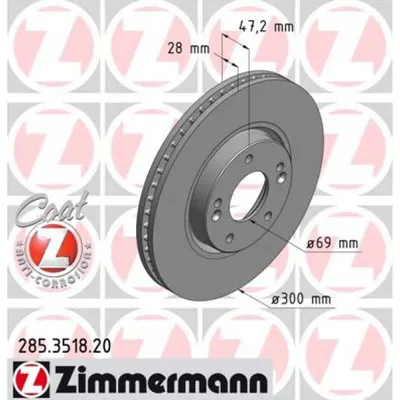 Disc frana ZIMMERMANN 285.3518.20