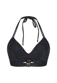 Sutien de baie cu imprimeu - Negru