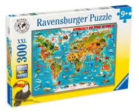 Puzzle Ravensburger din 300 XXL de piese - Animals of the World