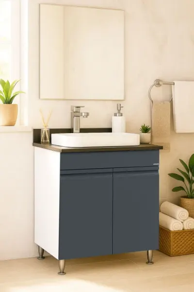 Set Baza front MDF si Lavoar seria 686, 60 cm, antracit